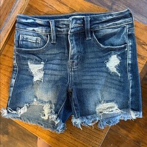 KanCan Dark Blue Distressed Jean Shorts